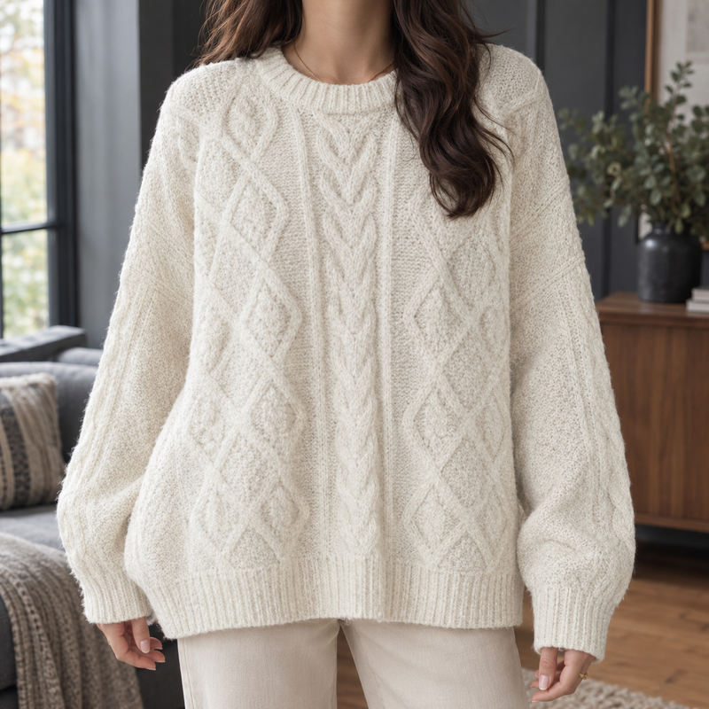 Cable & Diamond Knit Sweater