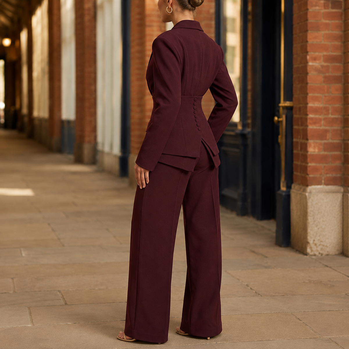 Peak Lapel Sculpted Pantsuit