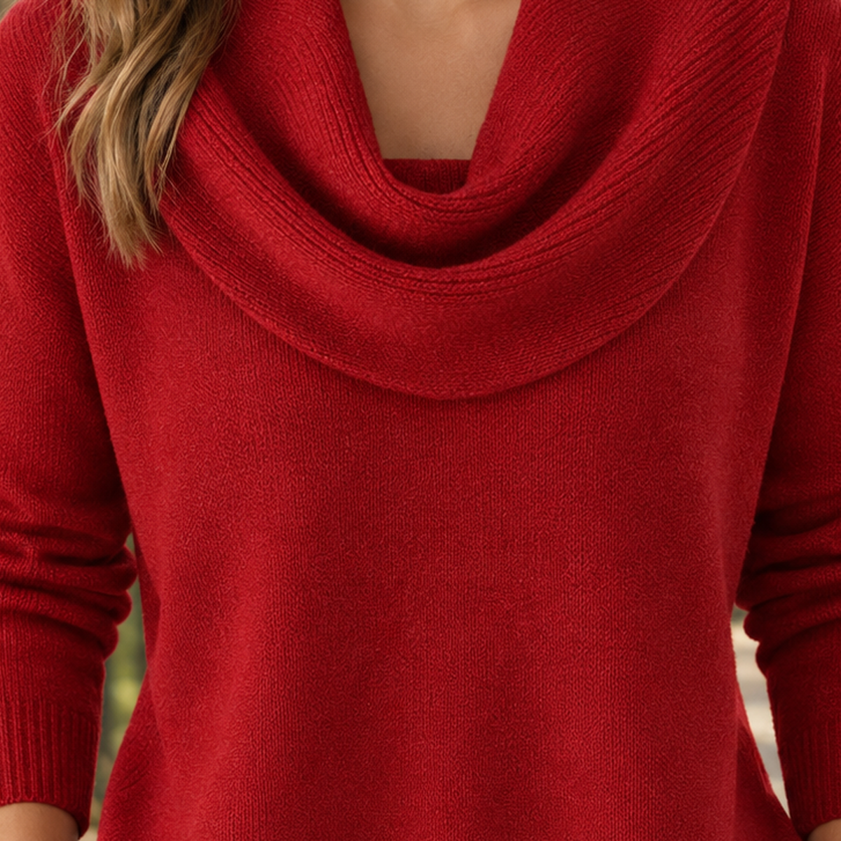 Cowl Neck Relaxed Knit Sweater