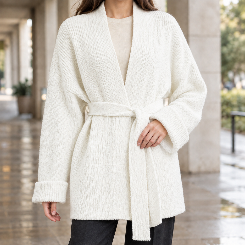 Belted Wrap Knit Cardigan