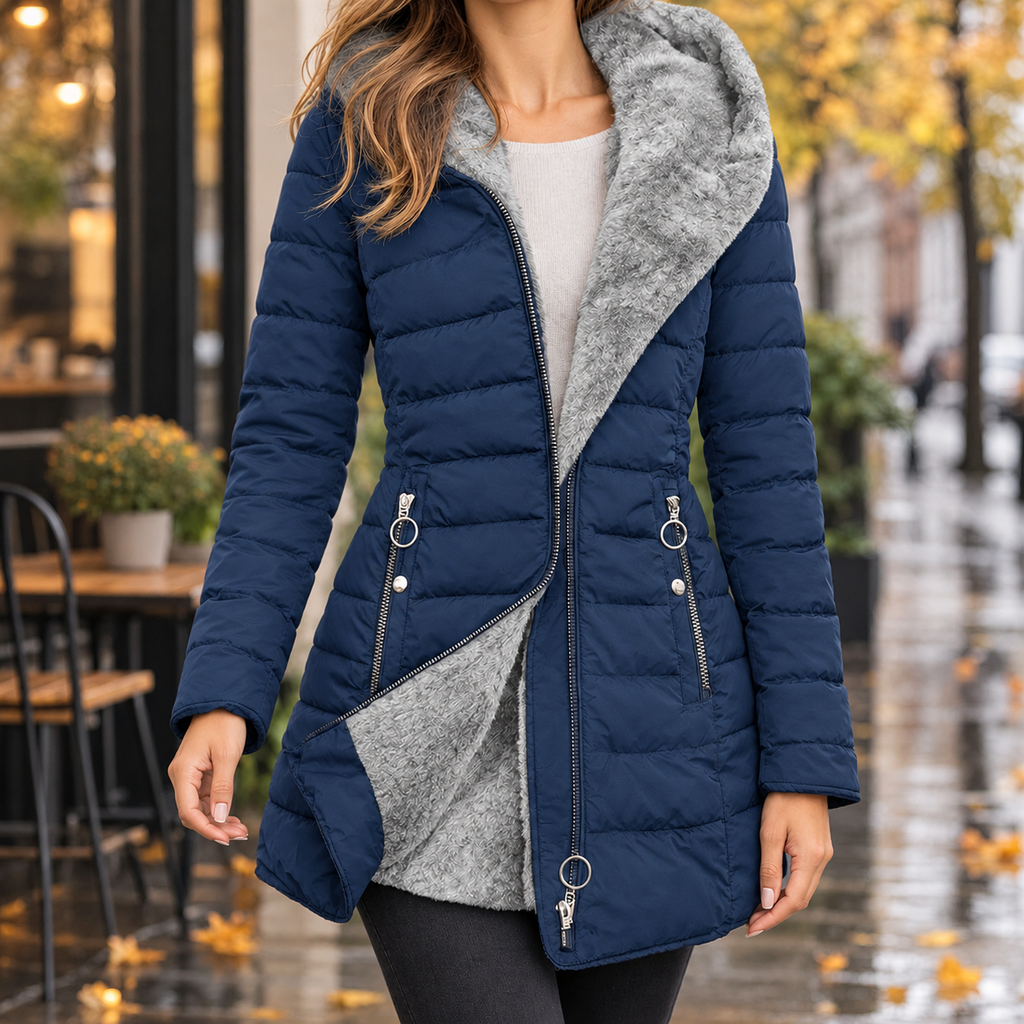 Plush-Lined Longline Puffer Jacket
