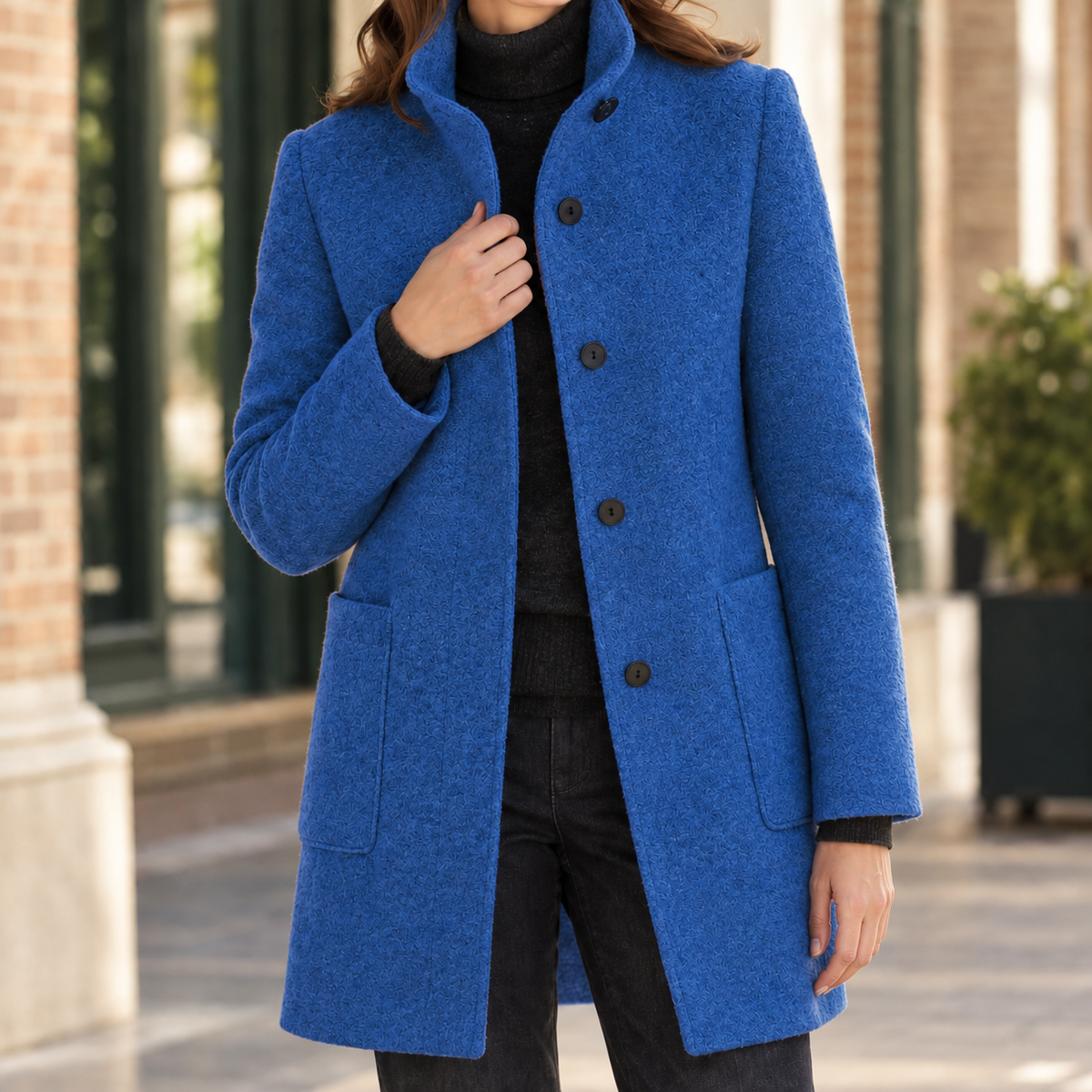 Stand Collar Straight Coat