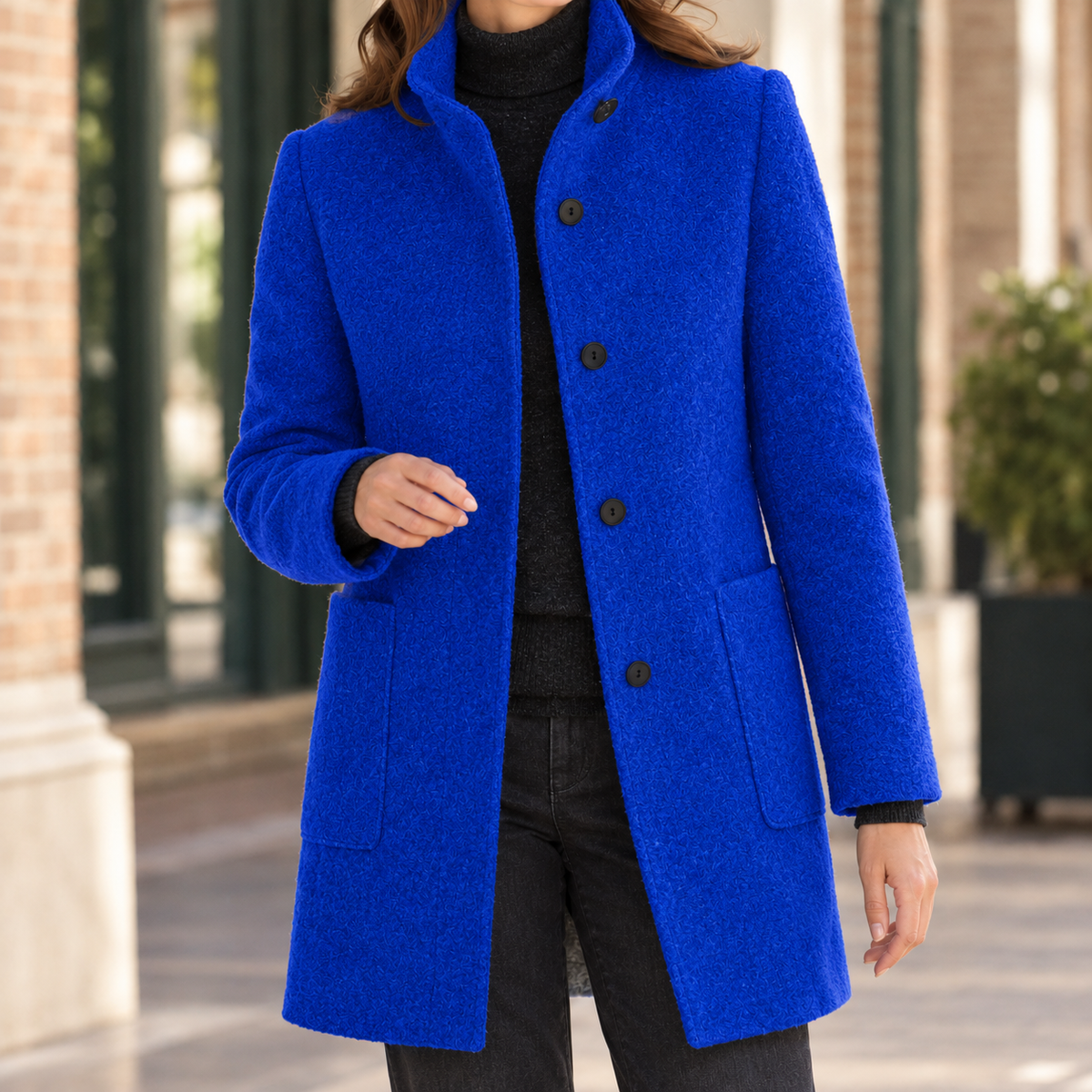 Stand Collar Straight Coat