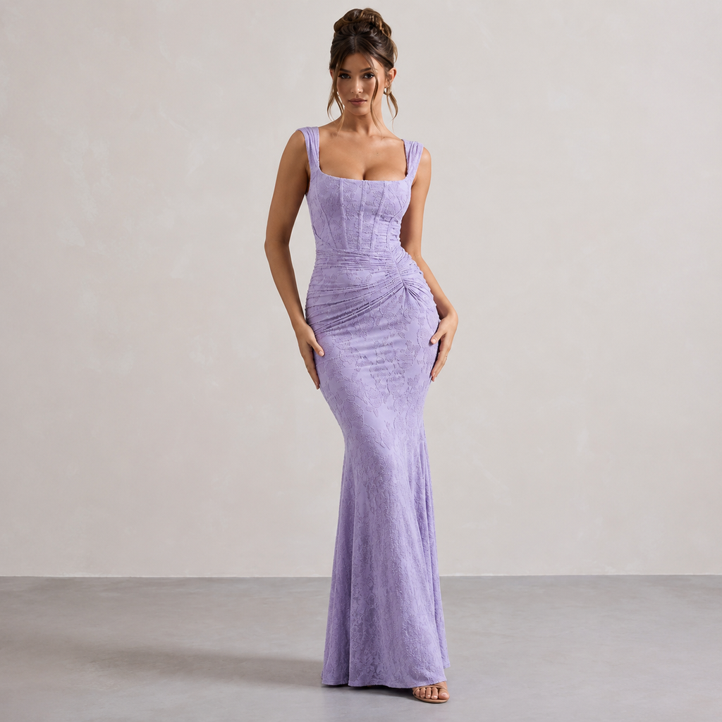The Elvira Corset Mermaid Midi Dress