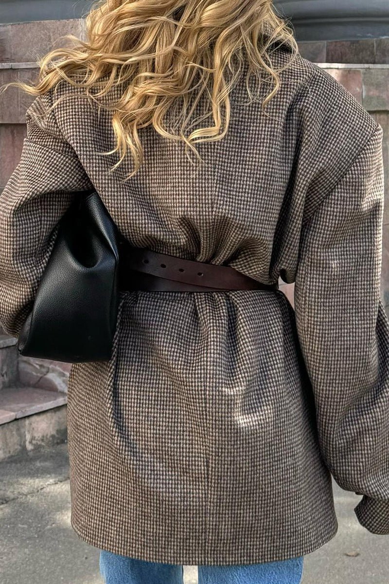 Structured Tweed-Look Double-Breasted Coat