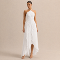 The Serafina Pleated Halter Maxi Dress