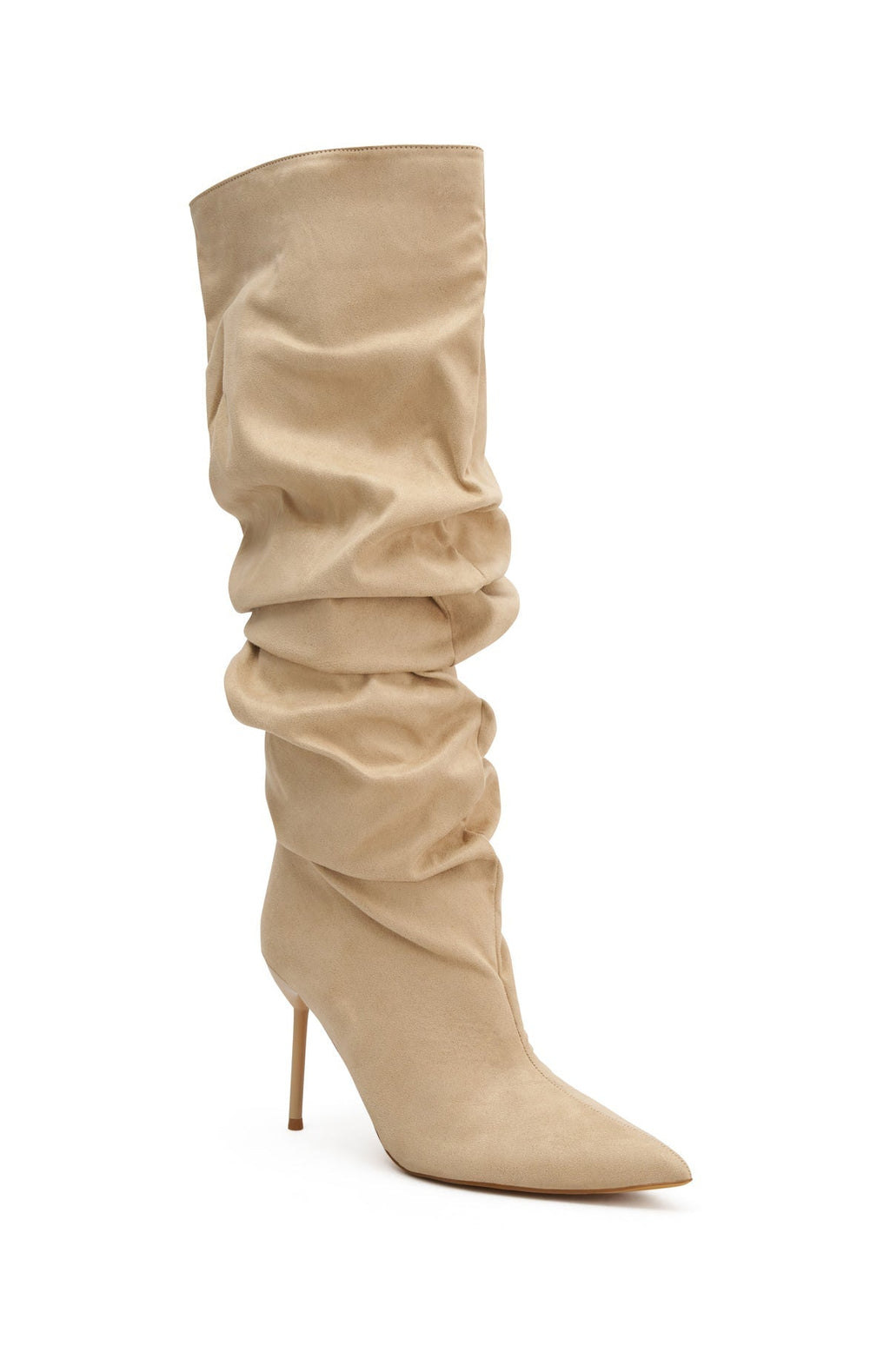 Slouchy Pointed Toe Knee-High Boots