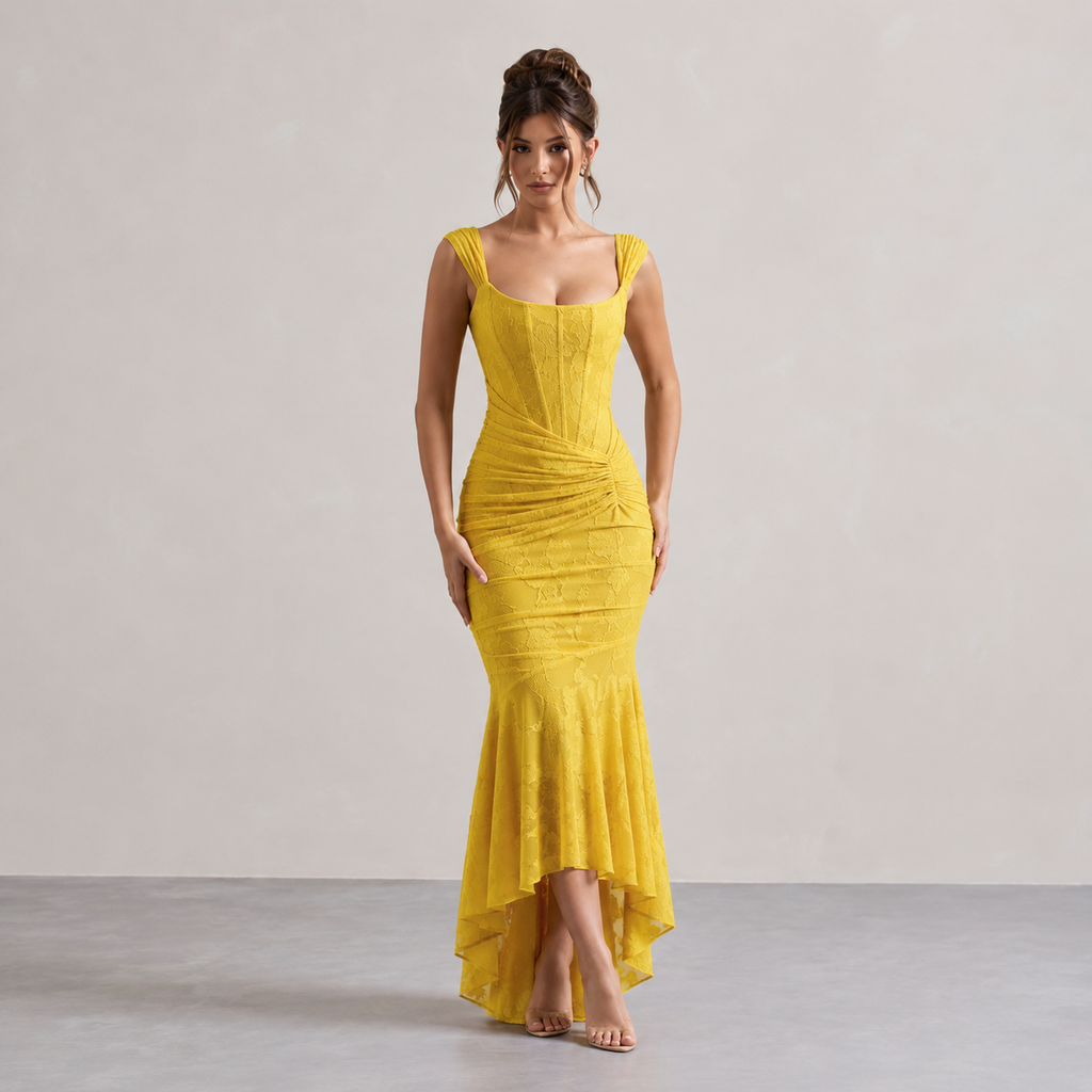 The Elvira Corset Mermaid Midi Dress